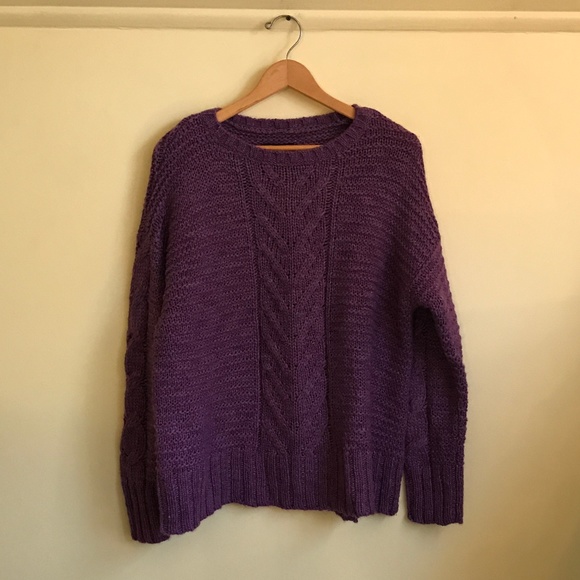 American Eagle Outfitters Sweaters - NWT! AE Purple Cable Knit Sweater